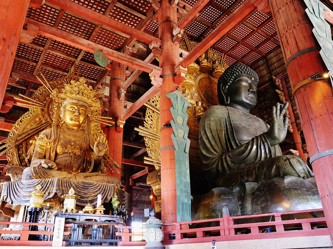 The colossal bronze Great Buddha (Daibutsu) statue inside Todai-ji Temple's Daibutsuden hall