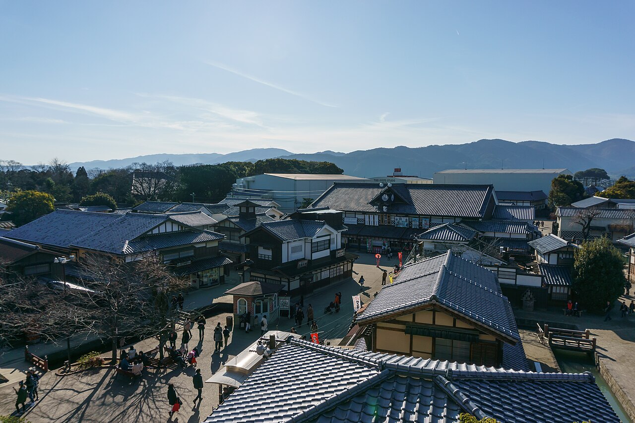 Children dressed in traditional ninja and samurai costumes at Toei Kyoto Studio Park