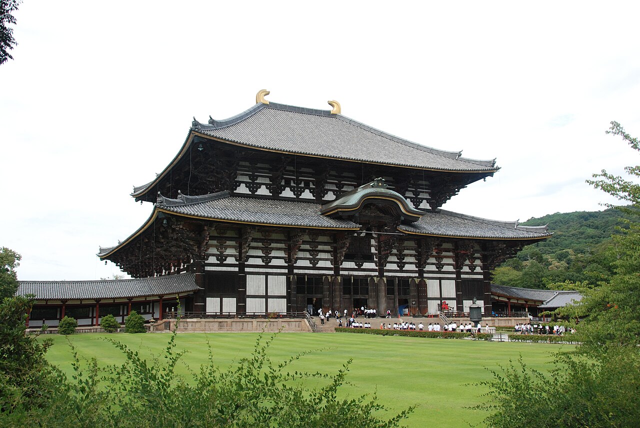 The grand exterior of Todai-ji's Daibutsu-den (Great Buddha Hall) in Nara Park