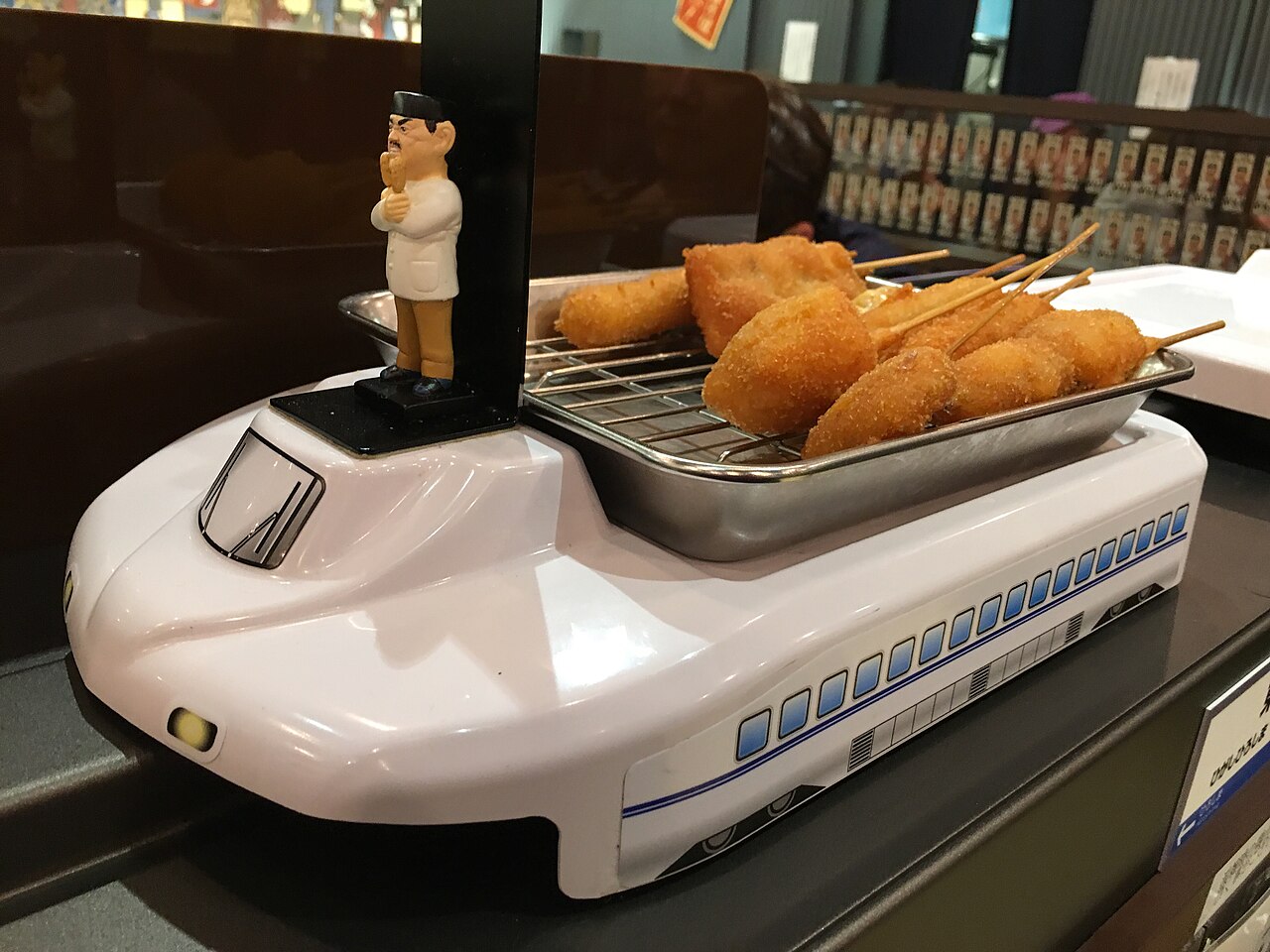 Skewers of deep-fried kushikatsu served in Osaka
