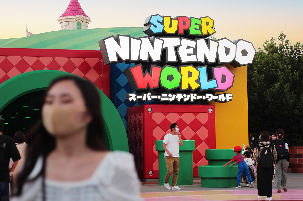 Colorful entrance to Super Nintendo World at Universal Studios Japan