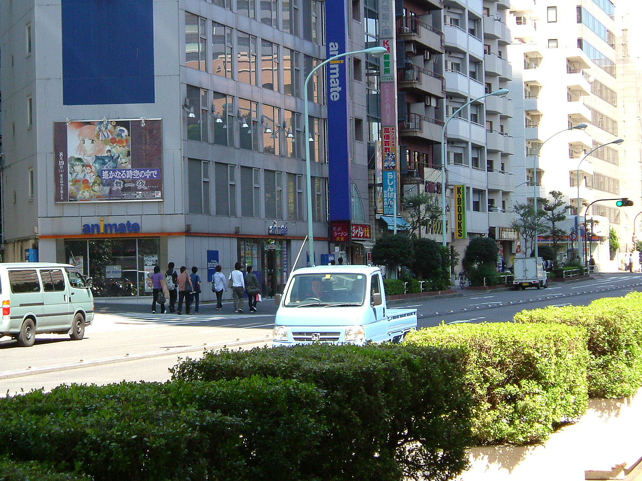 Street view of Otome Road with anime merchandise stores