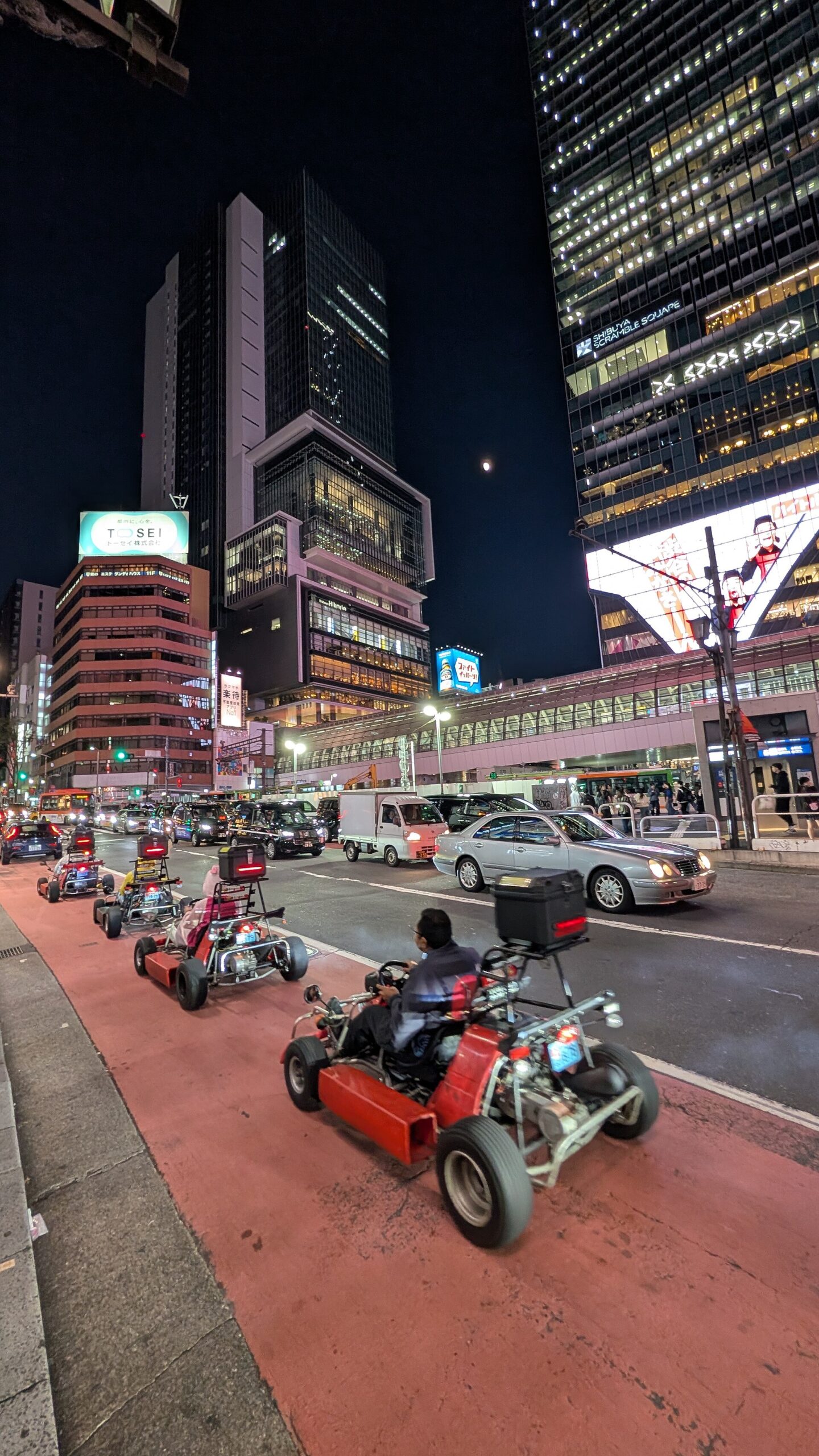 Street go-karts on a road in Tokyo